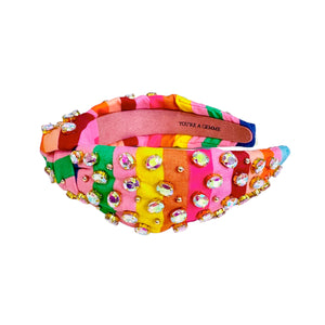 Colorful Striped Knotted Embellished Headband