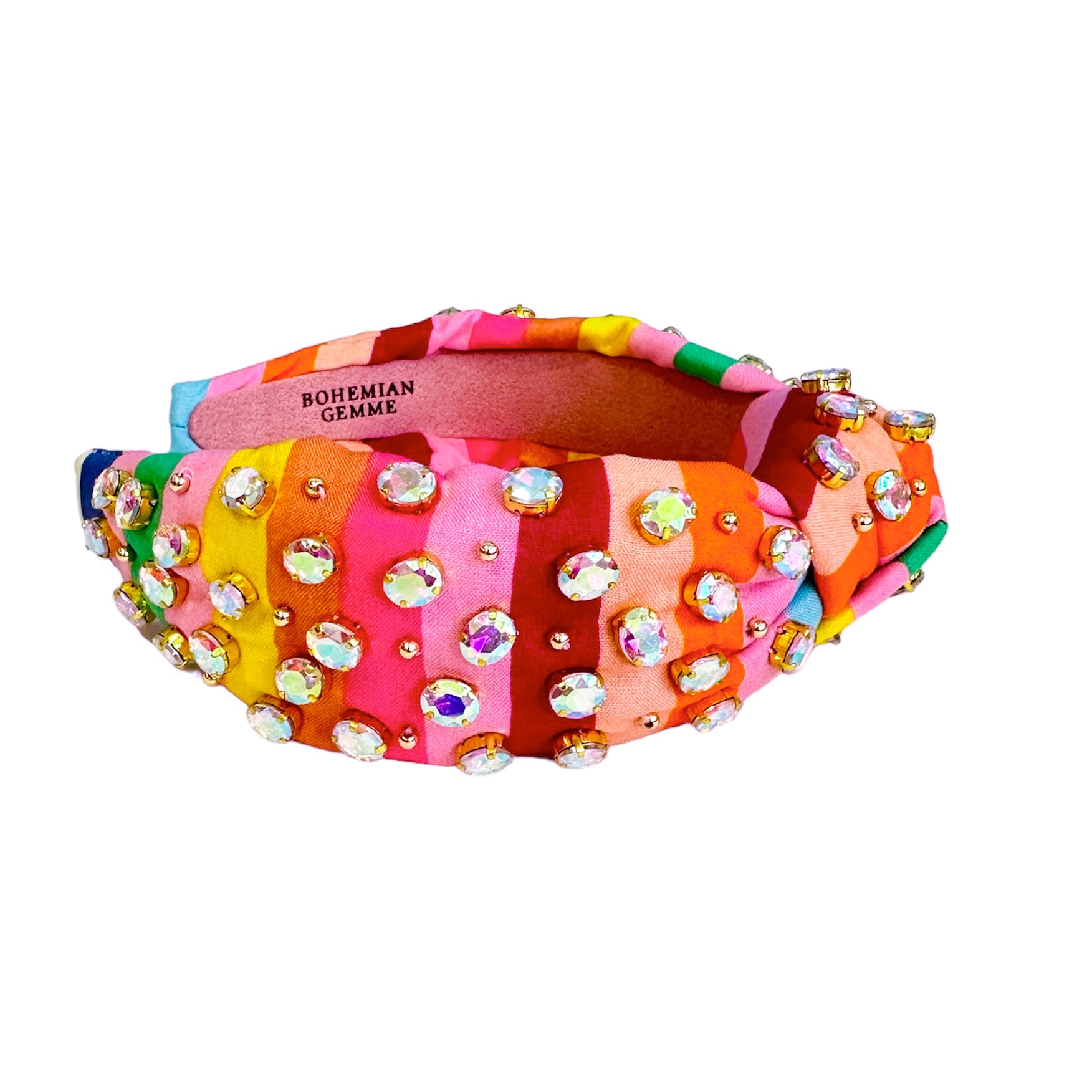 Colorful Striped Knotted Embellished Headband