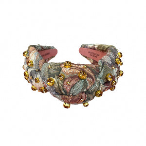 Fall Vintage Brocade Embellished Knotted Headband