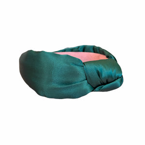 Fall Hunter Green Satin  Knotted Headband