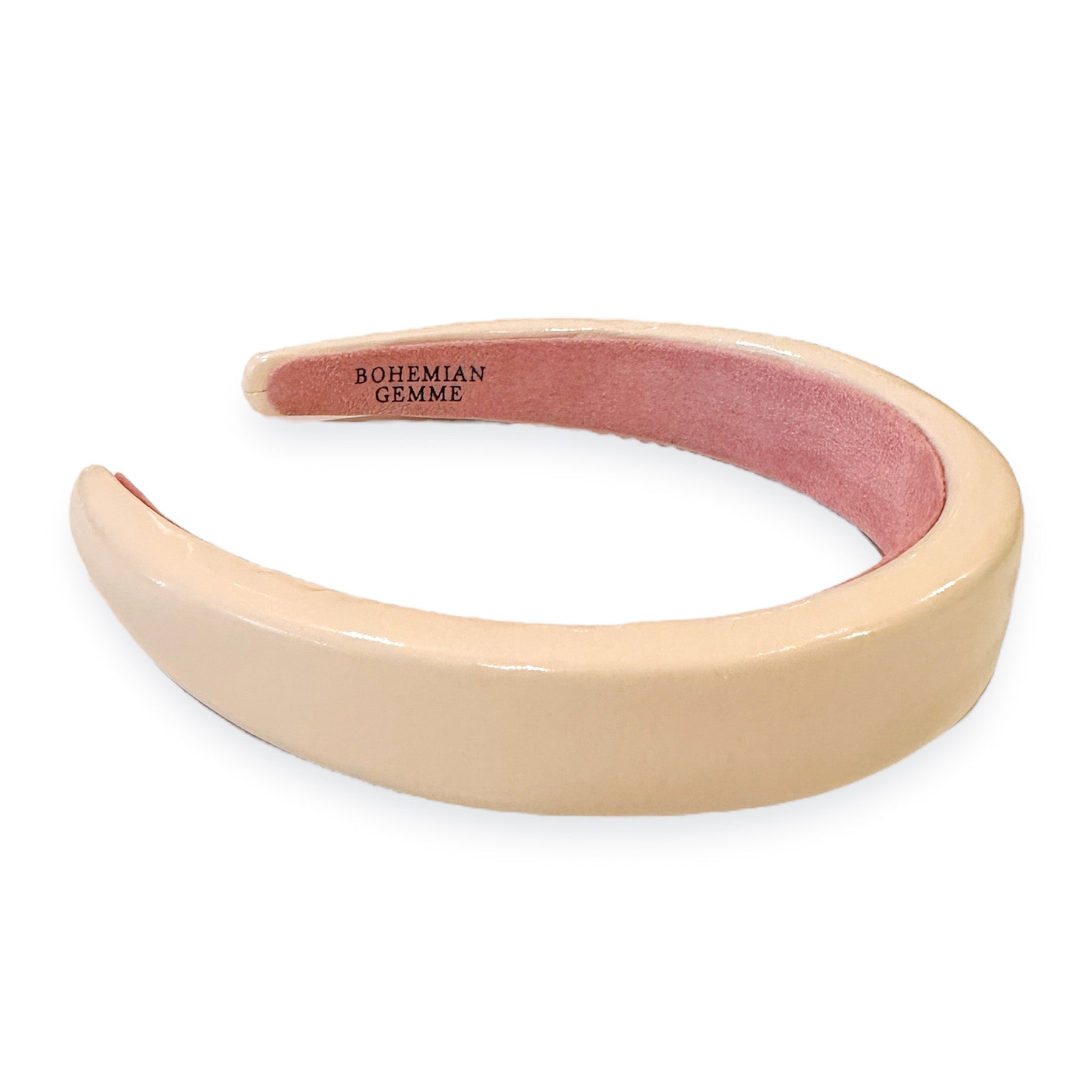 Bone Patent Leather Padded Headband