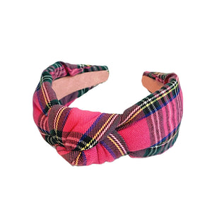 Pink Tartan Headband