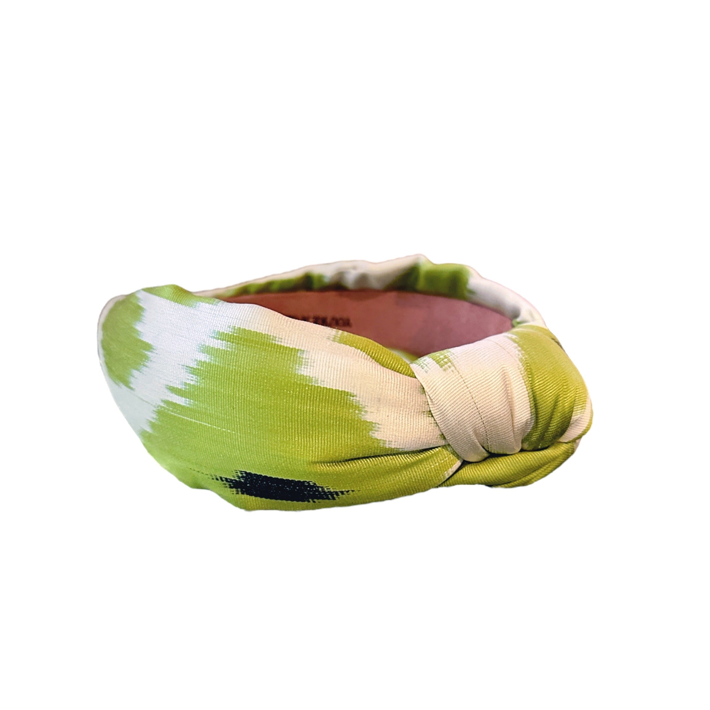 Lime Silk IKAT Print Knotted Headband