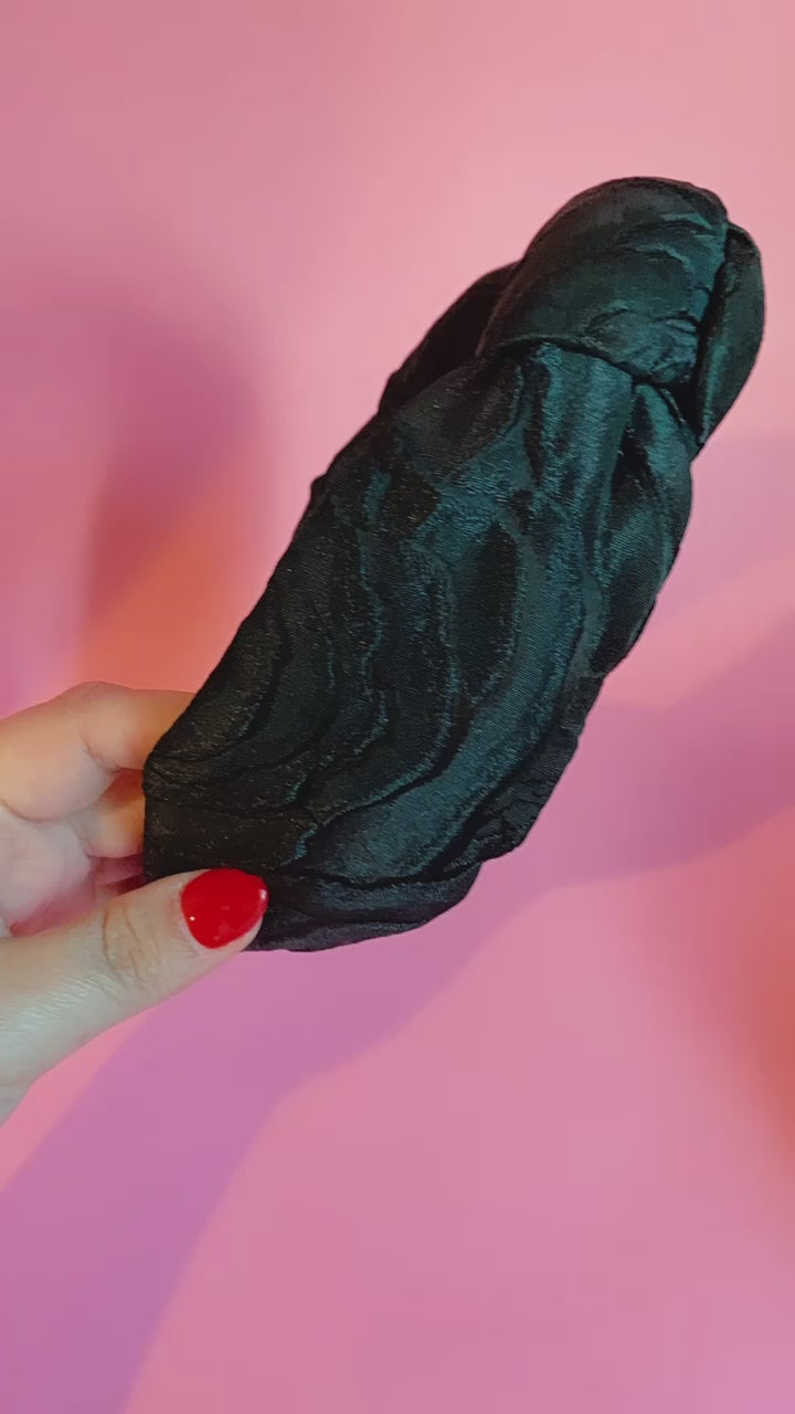 Black Embossed BrocadeHeadband