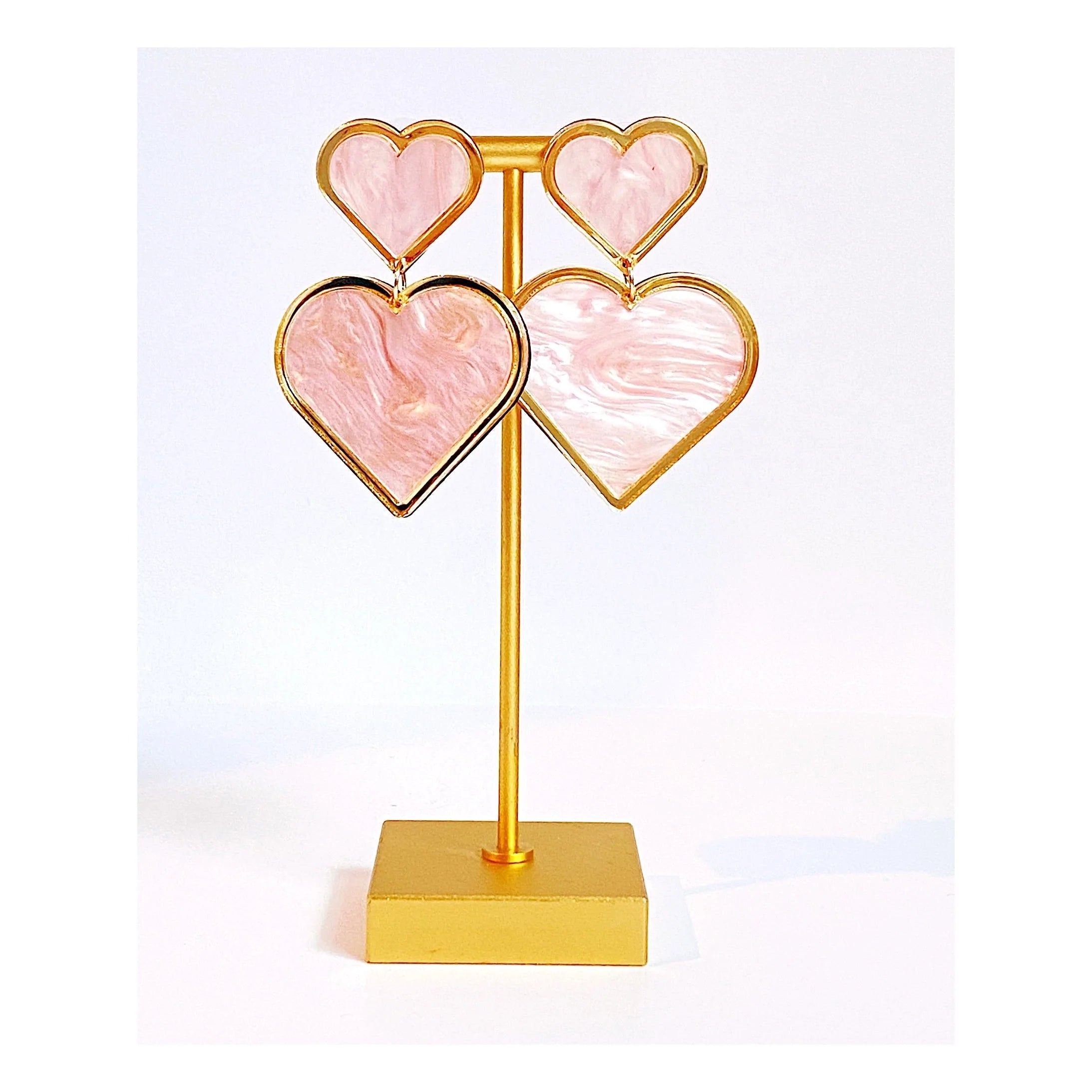 Sample Sale Pink Heart Statement Earrings