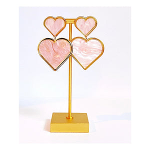 Sample Sale Pink Heart Statement Earrings