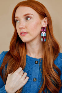 Pink and Blue Present Dangle Earrings