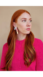 Rainbow Candy Cane Earrings