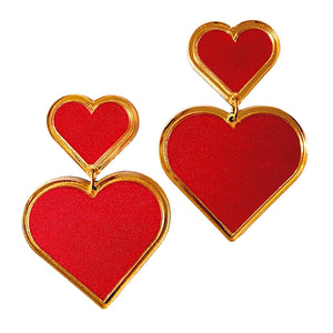 Double Heart Statement Earrings