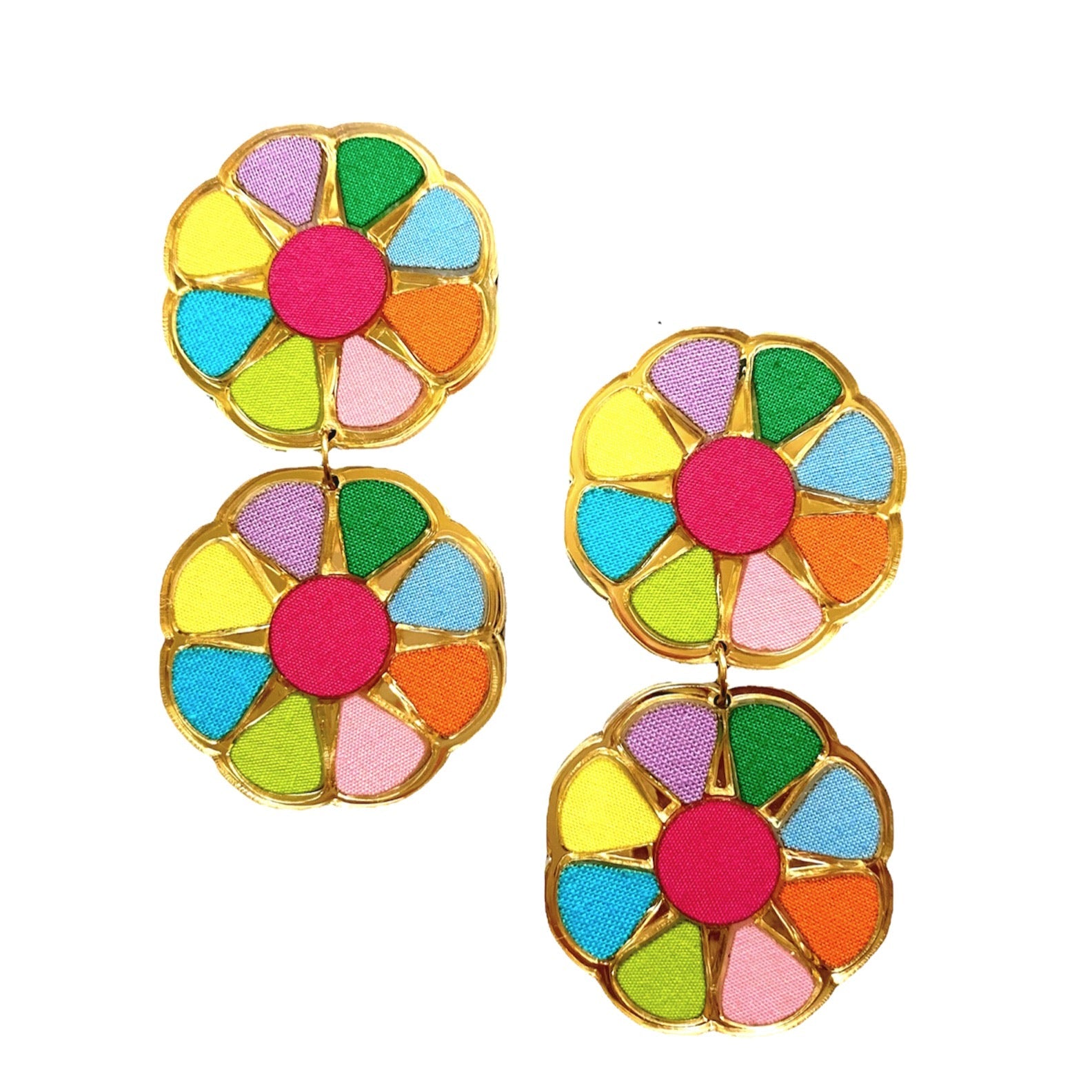 Rainbow  Flower Earrings