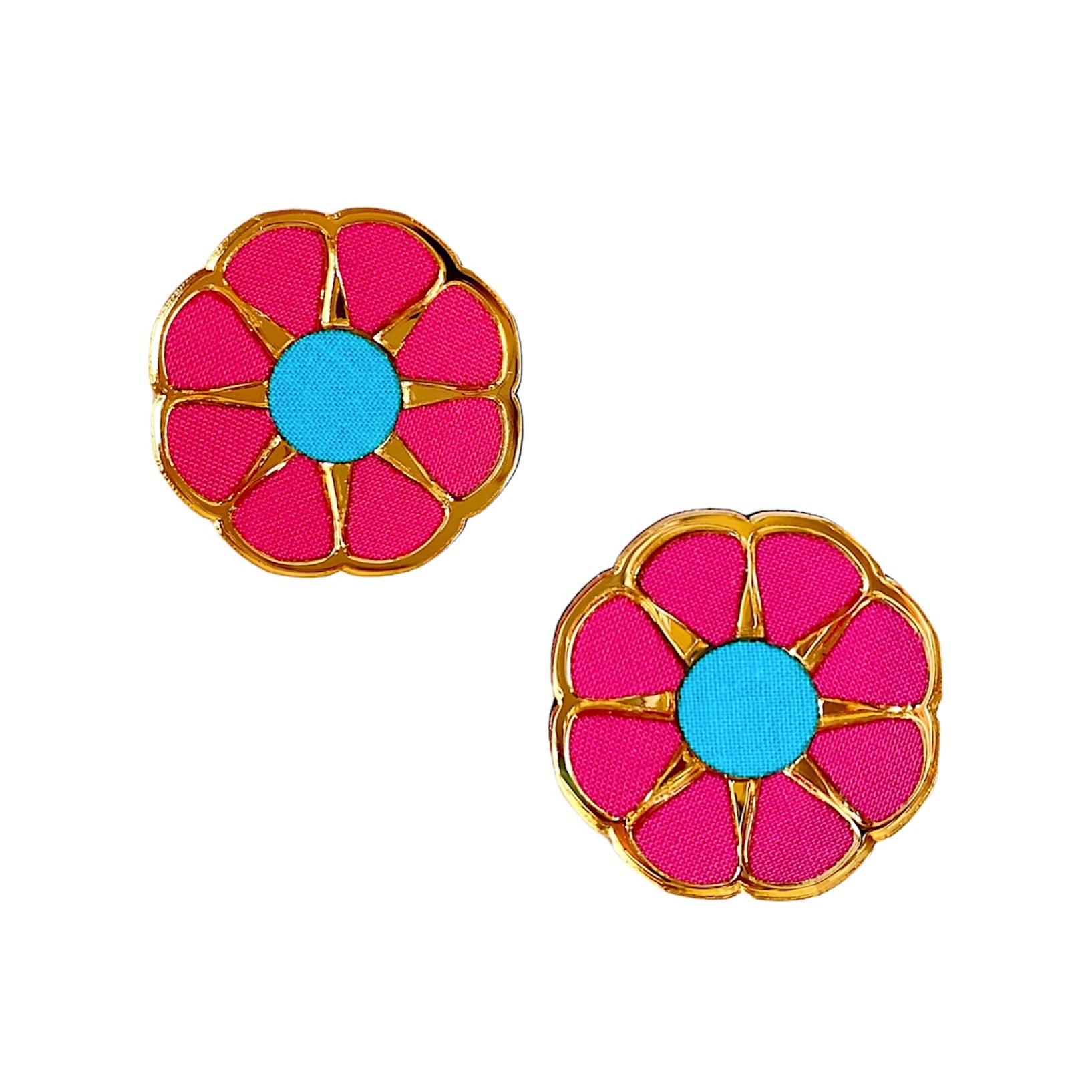 Fuchsia Flower Statement Stud