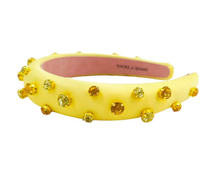 Yellow Embellished Slim Headband