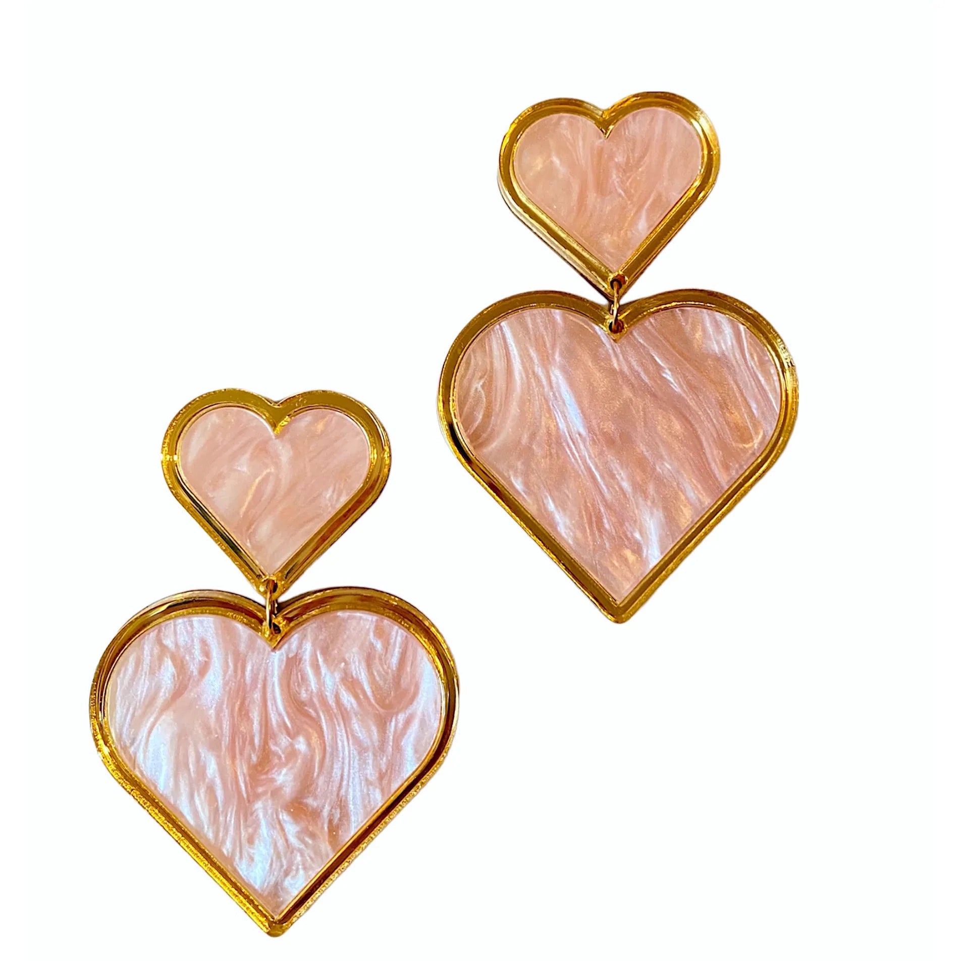 Sample Sale Pink Heart Statement Earrings