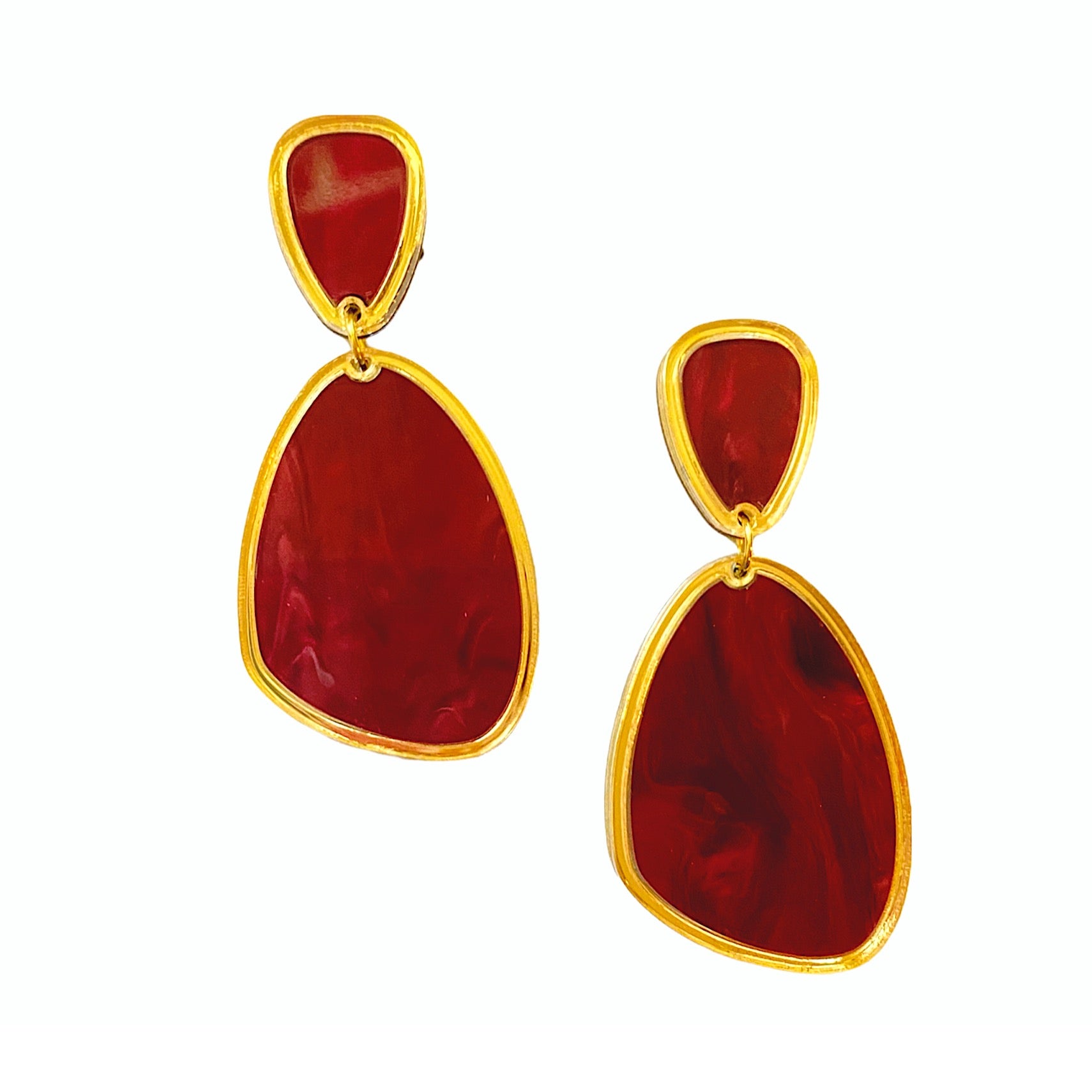 Charlotte Wine Organic Shape Earrings